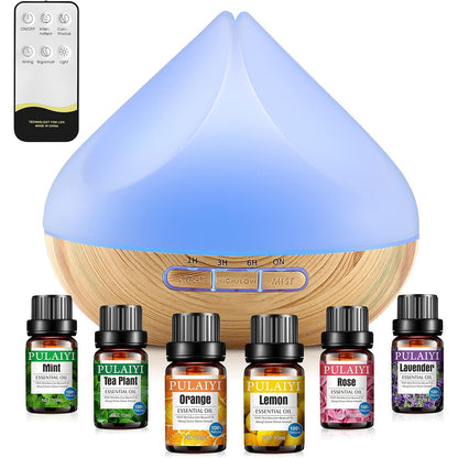 Pack diffuseur en bois et 6 huiles essentielles
